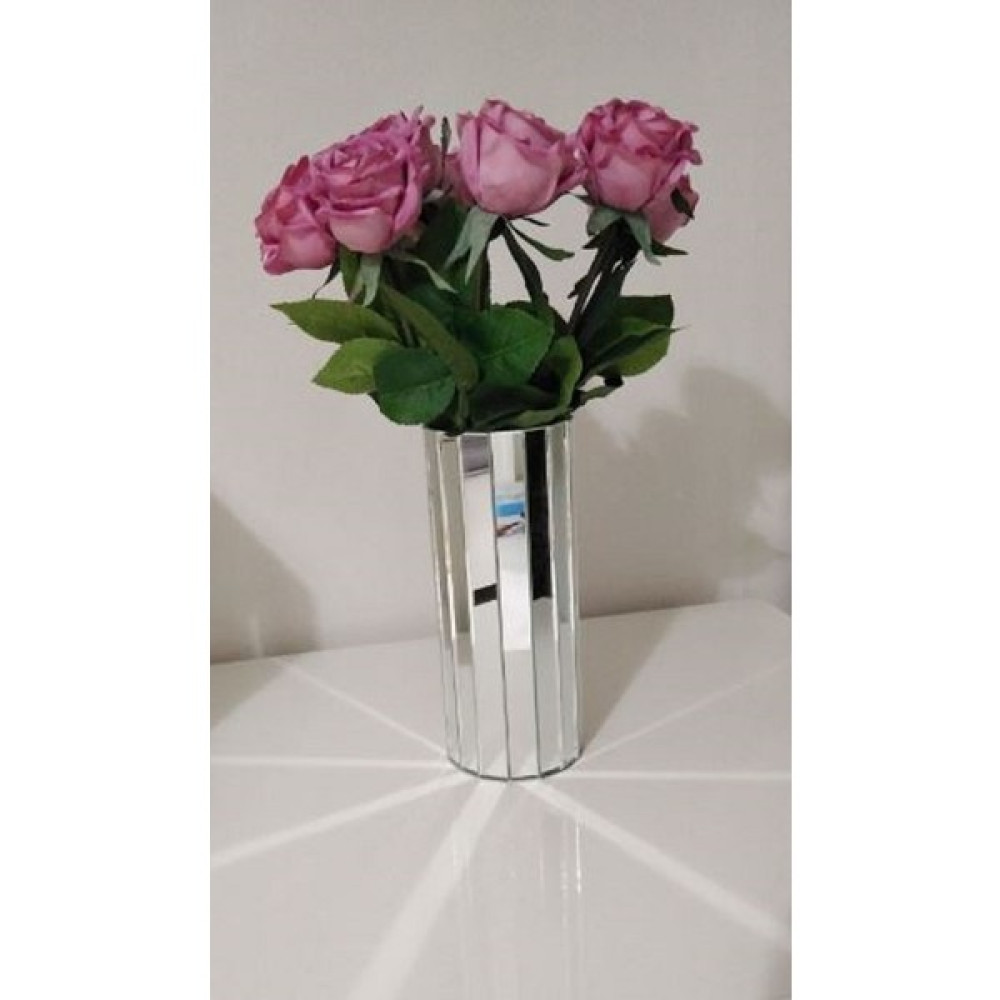Beq Home Ayna Vazo Gümüş Şık Dekorasyon Yuvarlak Vazo 20 cm Boy Vazo Fiyatı