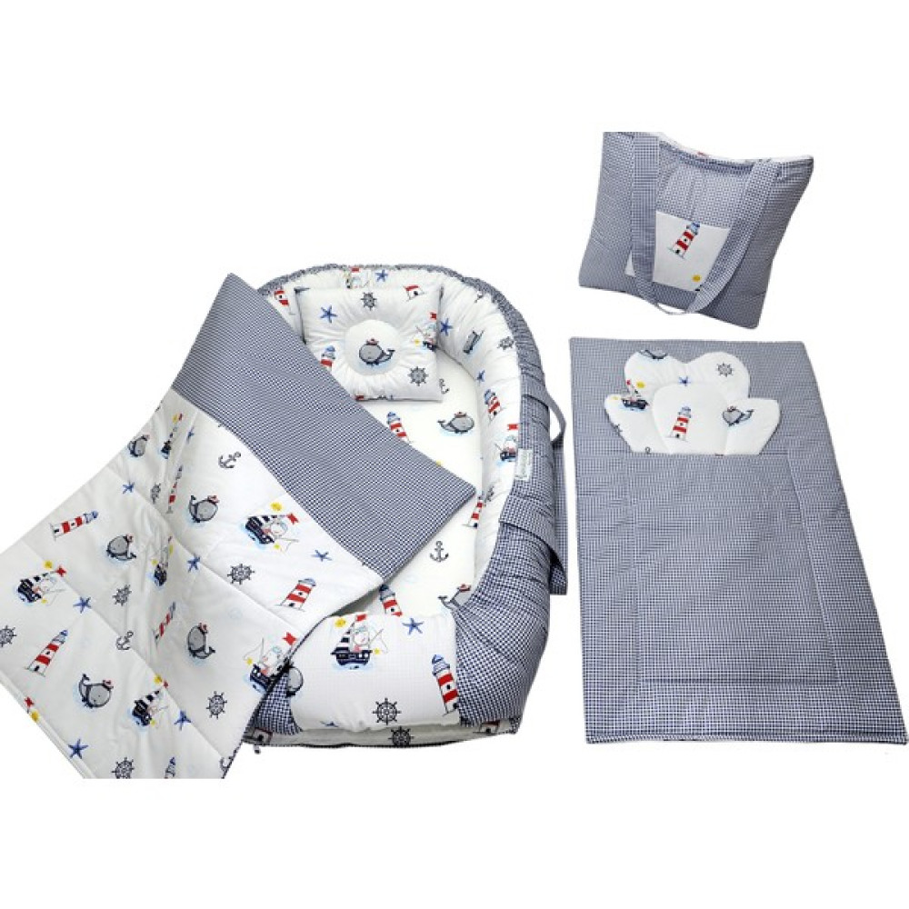 Berababy Babynest Çantalı Çapa Tasarım Bebek Yuvası 5 Parça Set - Beyaz Oto Boyaları Fiyatı