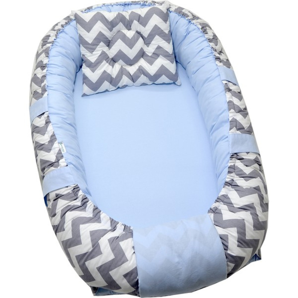 Berababy Babynest Gri Zigzag ve Mavi Tasarım Bebek Yuvası - Renkli Oto Boyaları Fiyatı