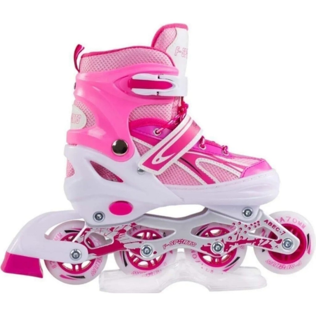 Berat Toys 34/37 Işıklı Çocuk Pateni Çantalı Çocuk Pateni Metal Gövde 2+2 Alıştırma aparatlı - Pembe Diğer Fiyatı
