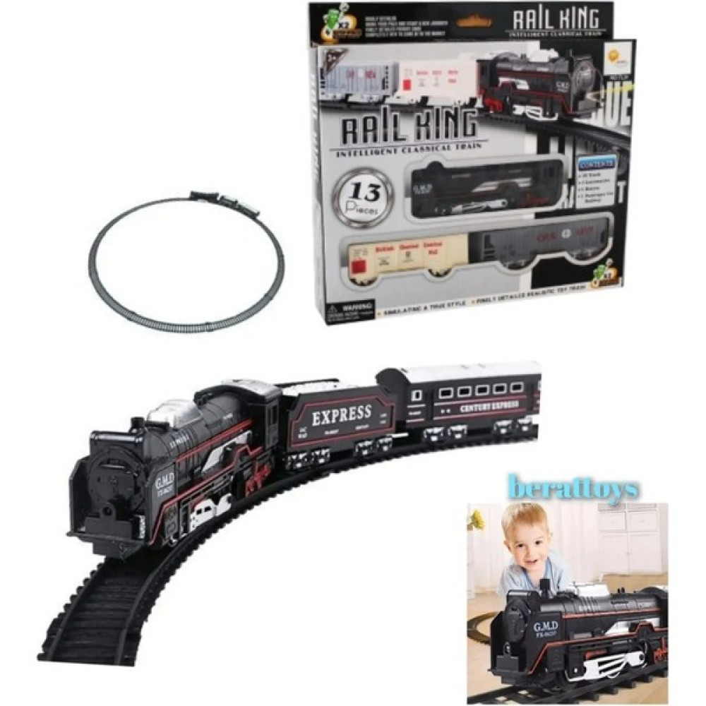 Berat Toys Berattoys 13 Parça Pilli Işıklı Tren Seti Oyuncak Tiren 1 Lokomotif 2 Vagon Raylı Klasik Kara Tren Oyuncak Araç Fiyatı