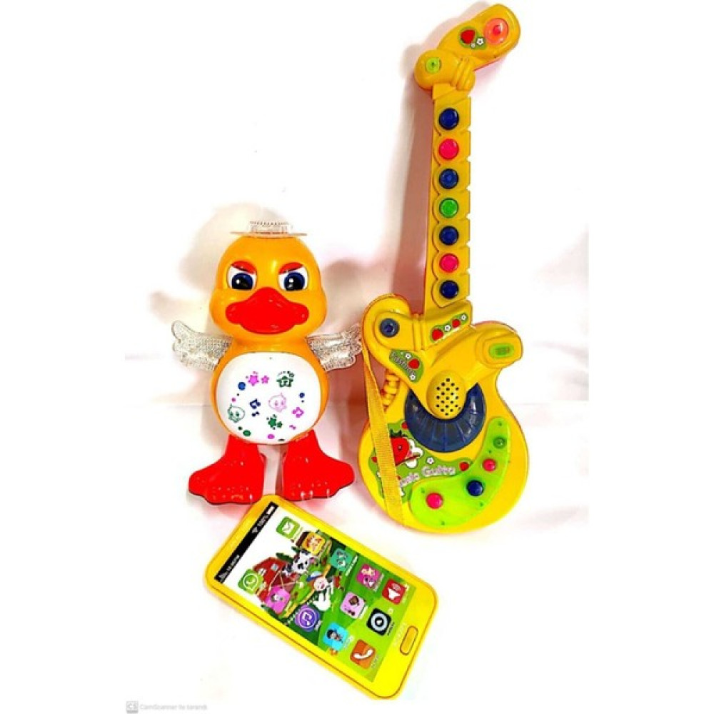 Berat Toys Berattoys 3 Ürün Birarada Türkçe Müzikli Gitar Hayvan Sesli Müzikli Telefon Dans Eden Ördek - Sarı Eğitici Oyuncak Fiyatı