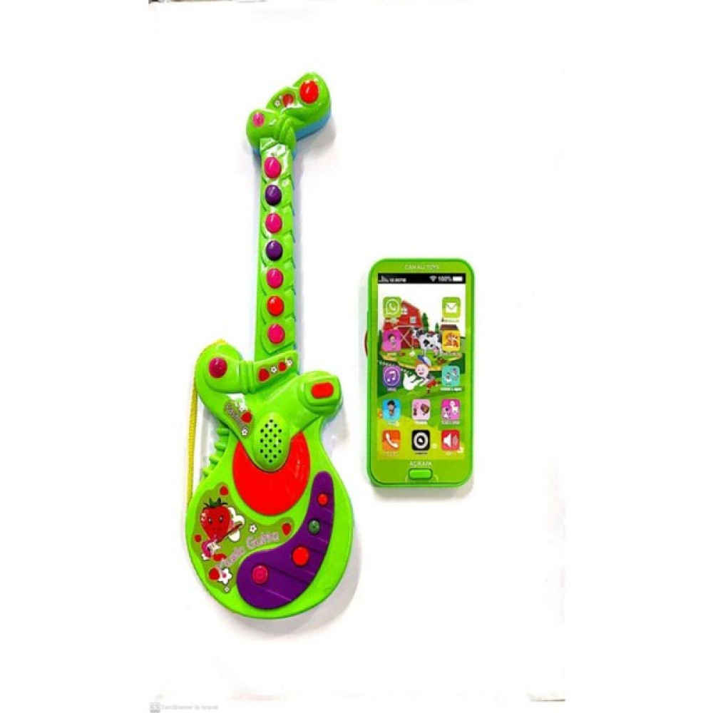 Berat Toys Berattoys Iki Ürün Bir Arada Türçe Müzikli Gitar - Yeşil Eğitici Oyuncak Fiyatı