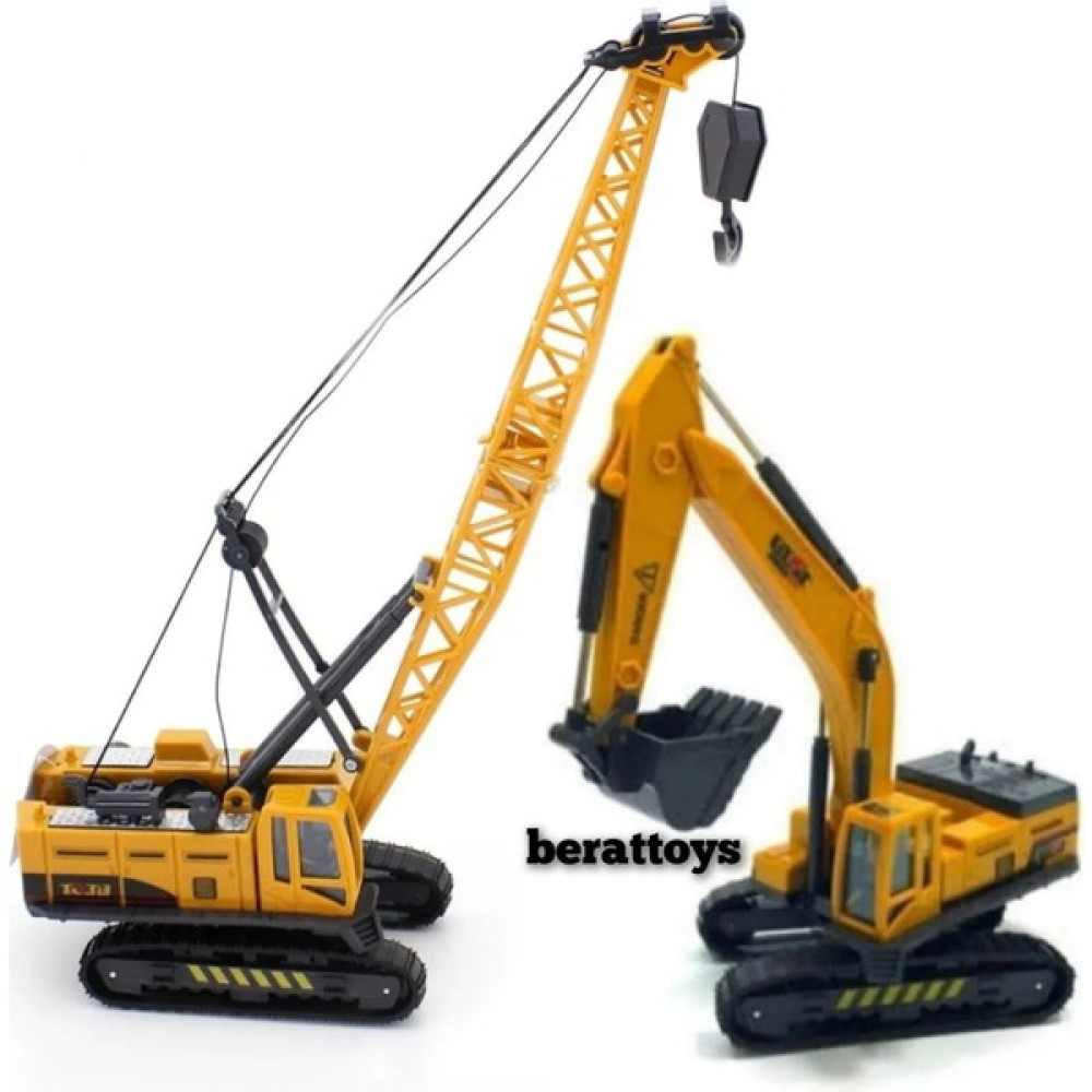 Berat Toys Berattoys Ikili Inşaat Set Iş Makinaları Ikili Iş Araçları Ekskavatör Dozer ve Kepçe Oyuncak Araç Fiyatı