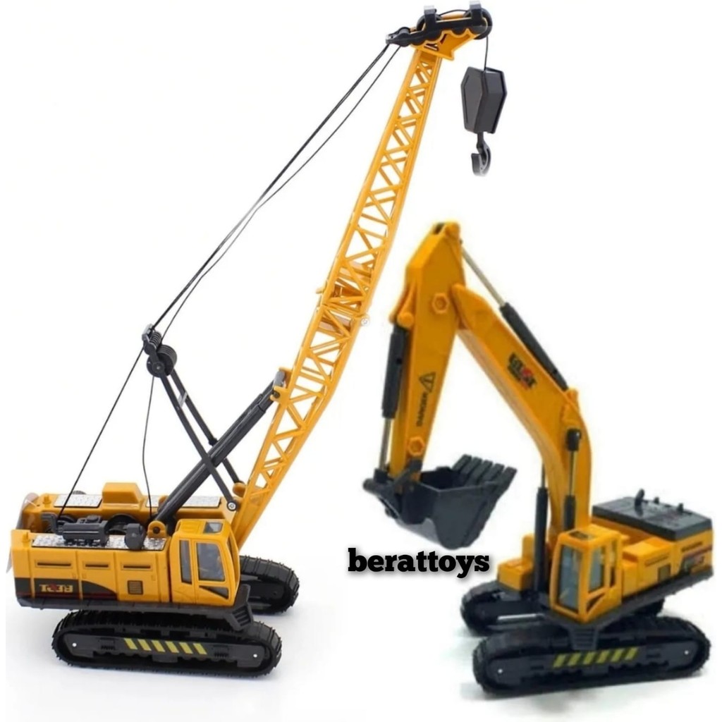 Berat Toys Berattoys Ikili Inşaat Set Iş Makinaları Ikili Iş Araçları Ekskavatör Dozer ve Kepçe Oyuncak Araç Fiyatı