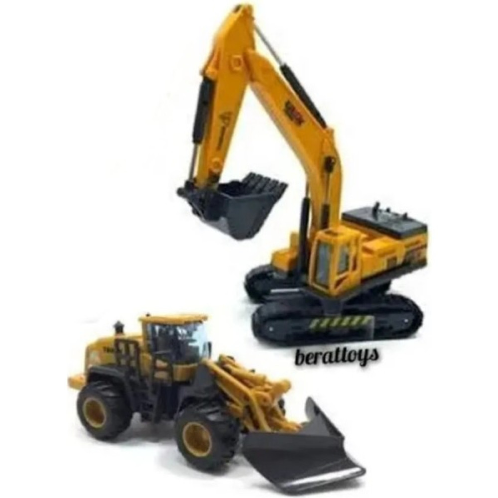Berat Toys Berattoys Ikili Inşaat Set Iş Makinaları Ikili Iş Araçları Ekskavatör Dozer ve Kepçe Exkavatör ve Kar Küreme Oyuncak Araç Fiyatı