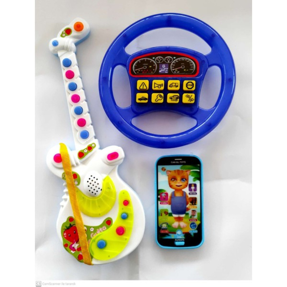 Berat Toys Berattoys Üçü Birarada Türçe Müzikli Gitar Dokunmtk Türkçe Müzikli Telefon Türkce Sesli Direksiyon - Mavi Eğitici Oyuncak Fiyatı