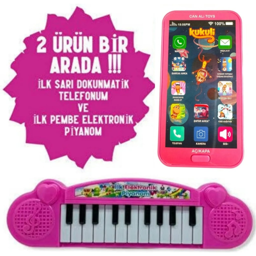 Berattoys Oyuncak Cep Telefonu & Piyano Kukili Şarkılı Telefon Müzikli Oyuncak Piyano - Pembe Anne Bebek Oyuncak Fiyatı