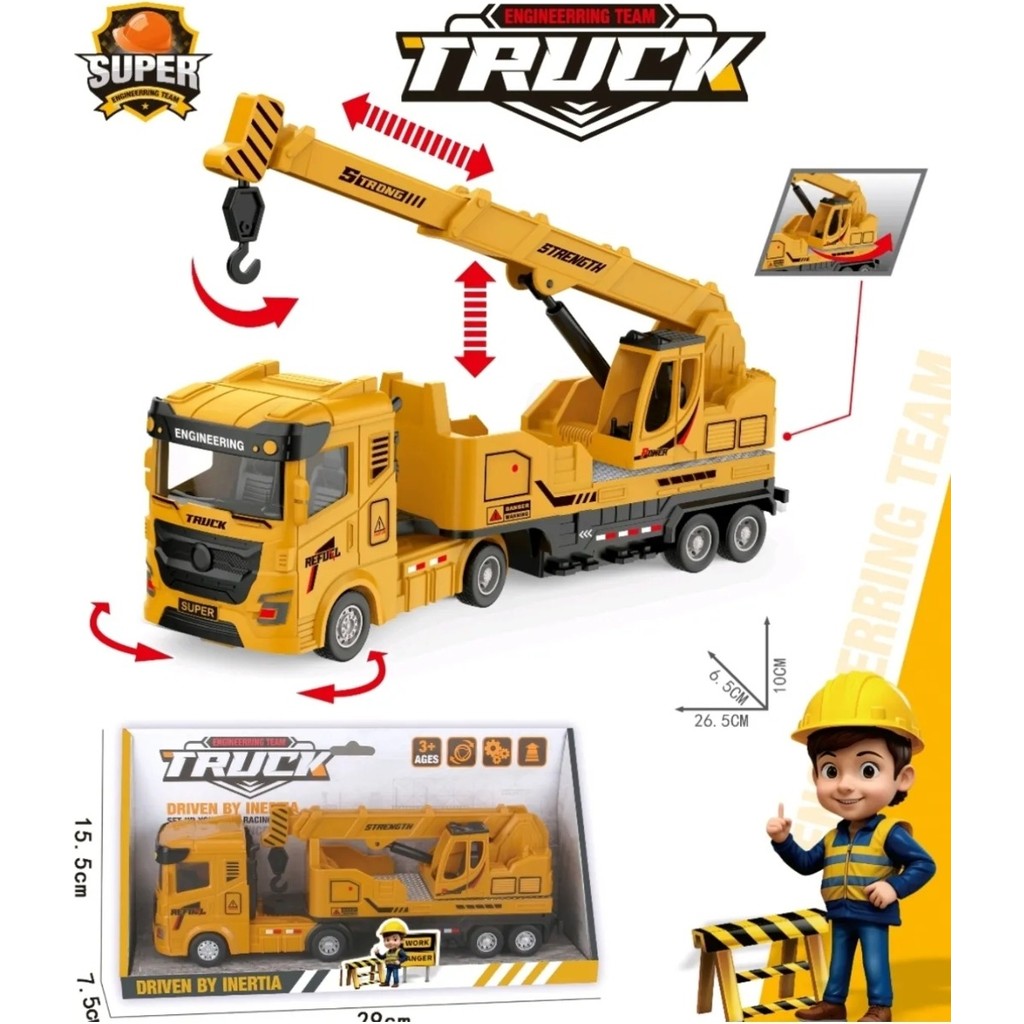 Berattoys Oyuncak Iş Makinası Kamyon Kepçe Mikser Kırılmaz Iş Araçları 27 cm Ekskavatör Bom Vinç Anne Bebek Oyuncak Fiyatı