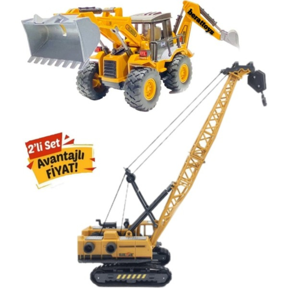 Berattoysbuldozer & Vinç Oyuncak Iş Makinaları Kırılmaz Iş Araçları Inşaat Set Oyuncak Kepçe Dezer Oyuncak Araç Fiyatı