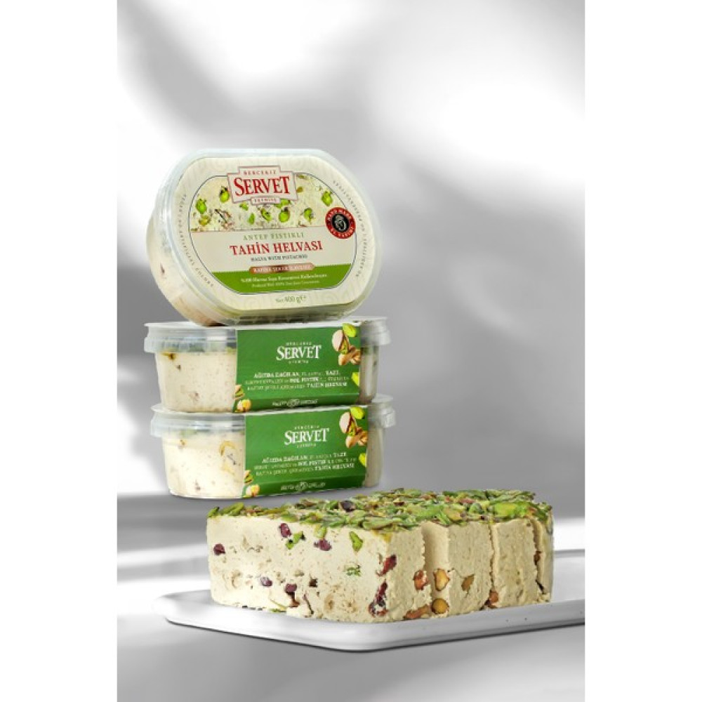 Bercekız Servet Şekerleme Rafine Şeker Ilavesiz Antep Fıstıklı Taze Tahin Helvası 3'lü Paket - 1,2 kg Tahin Pekmez ve Helva Fiyatı