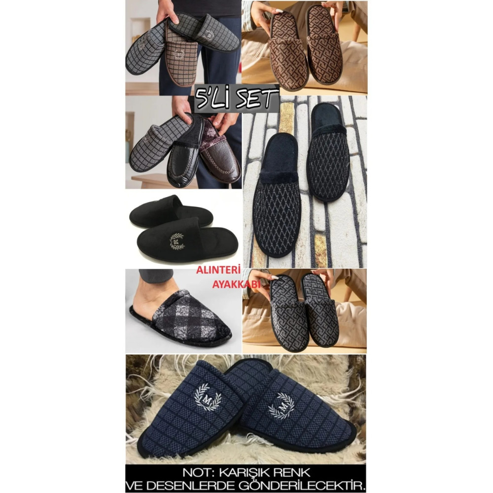 BERCHILL 5lİ Kışlık Ev Terliği Misafir Terliği Çeyiz Bohça Terliği 42 Beden Unisex Sandalet Fiyatı