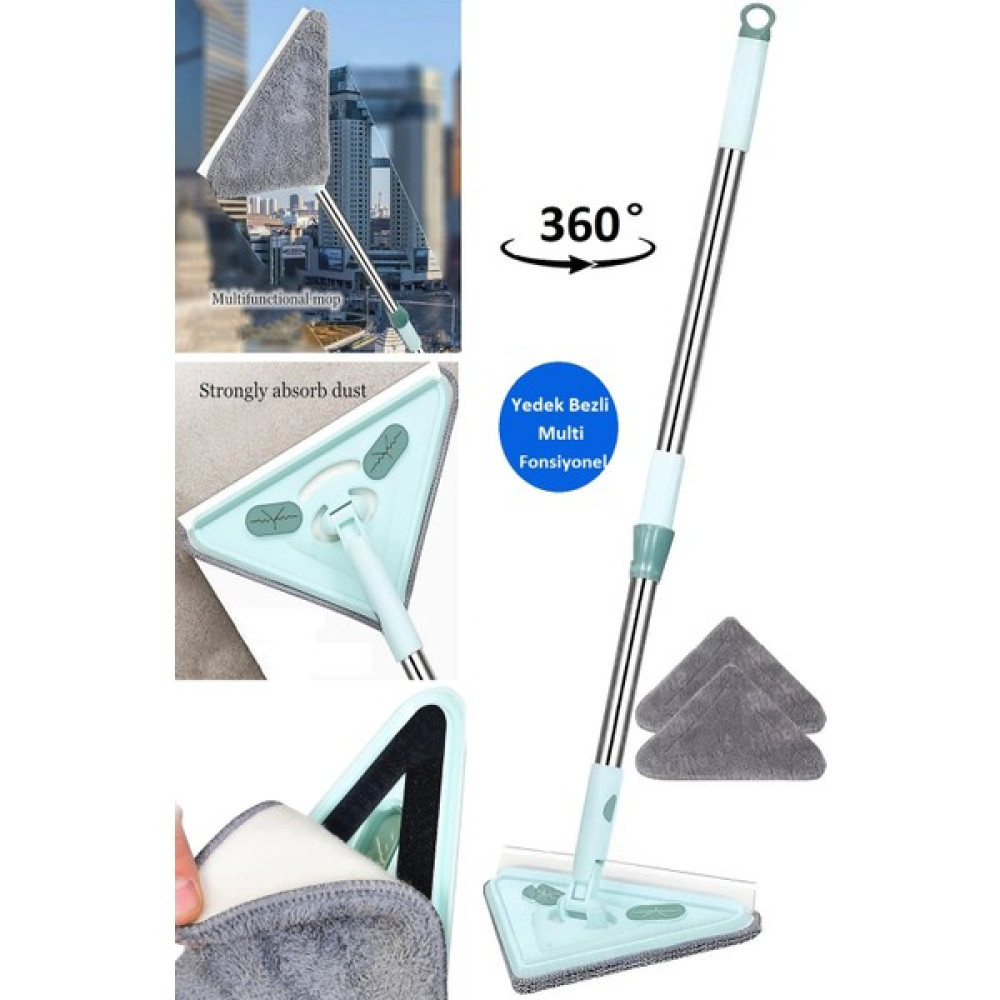 Berdina Home 360 Derece Döner Başlıklı 3gen Mop Temizlik Seti Cam Silme Duvar Tavan Fayans Parke - Renkli Temizlik Malzemeleri Fiyatı