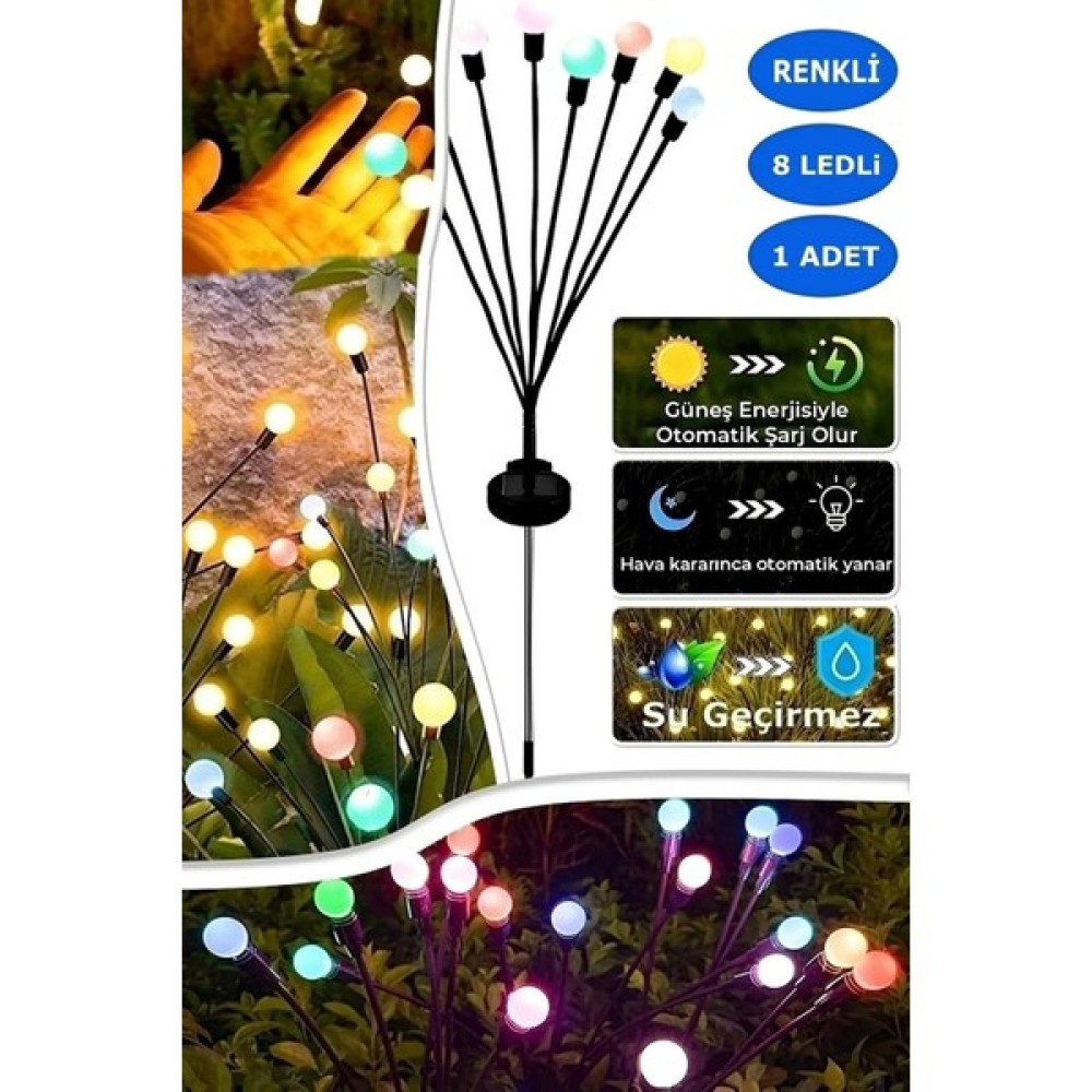 Berdina Home 8 Led'li Güneş Enerjili Bahçe Çiti Aydınlatma Lamba Solar Renkli Işık Ateş Böceği Peyzaj Süs Çiçeği Dış Mekan & Bahçe Oyuncakları Fiyatı