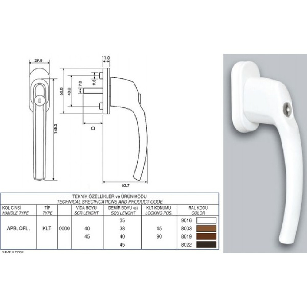 Bereket Kilitli Pvc Pencere Kolu Oto, Bahçe, Yapı Market Fiyatı