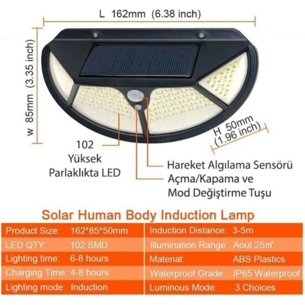 Beren Boutiqat Solar Güneş Enerjili 102 Ledli 3 Modlu Hareket Sensörlü Oval Bahçe Lambası - Beyaz Dış Mekan & Bahçe Oyuncakları Fiyatı
