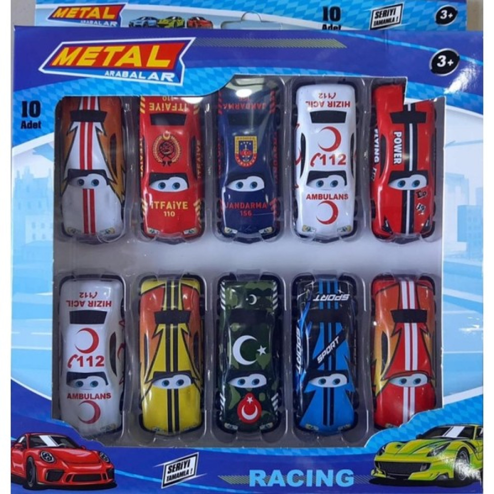 Beren Metal Araba Set 10 Lu Oyuncak Araçlar 7 cm - Renkli Oyuncak Araç Fiyatı