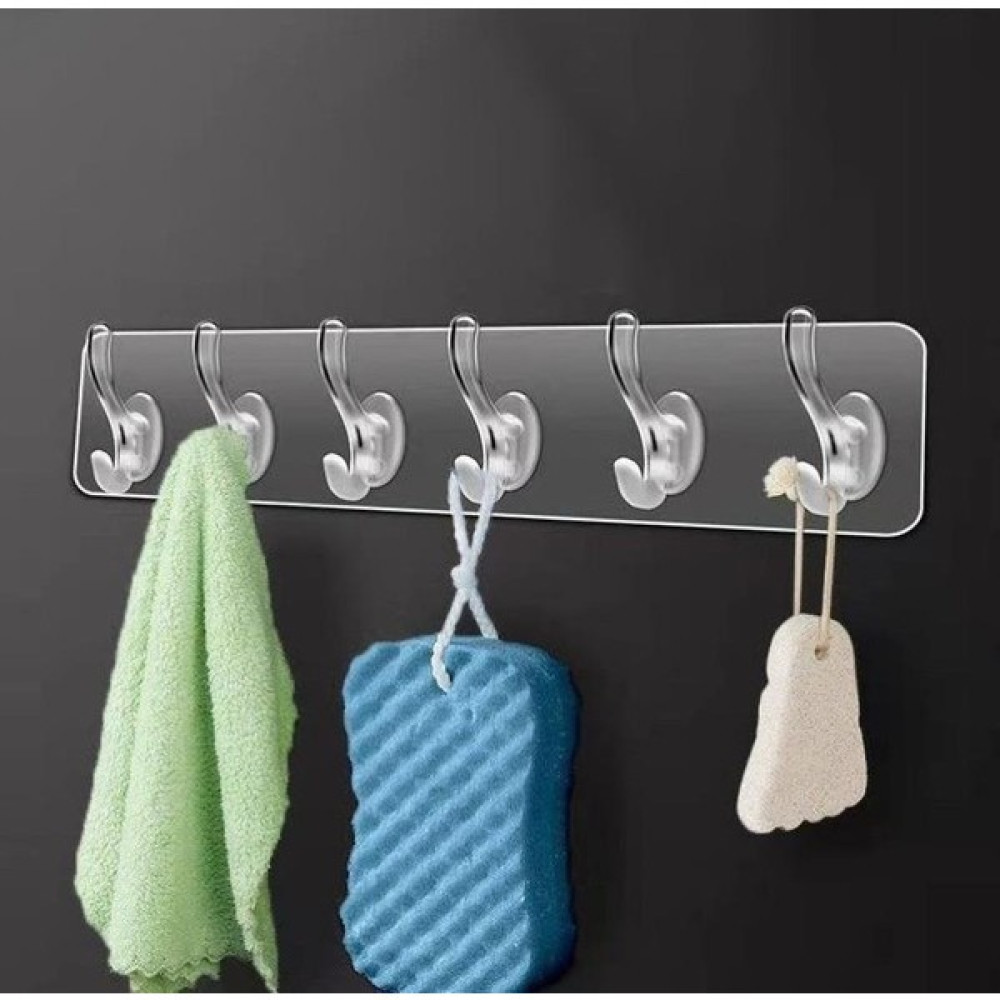 Berev 6'li Kendinden Yapışkanlı Güçlü Şeffaf Askılık - Kapı Arkası Mutfak Duvar Banyo Askı Vestiyer Fiyatı