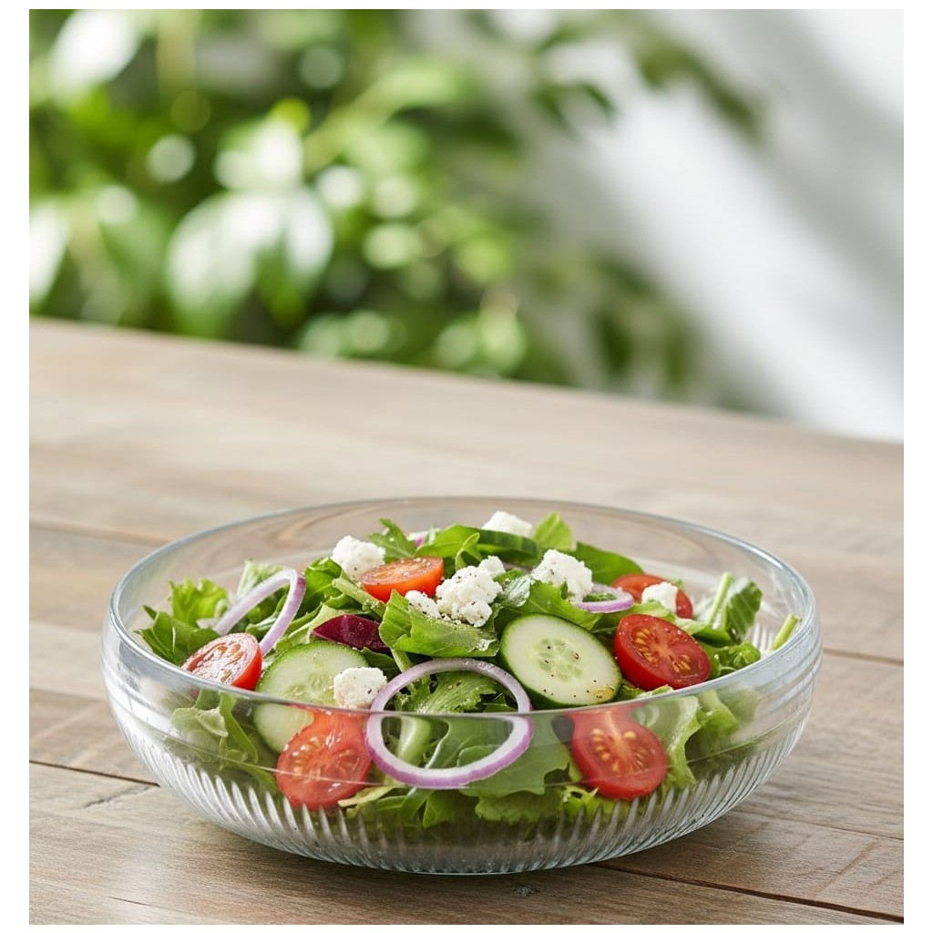 Berina Home 26 cm Büyük Boy Cam Salata Kasesi - Sunum Kasesi – Şık Desenli, Dayanıklı ve Yerli Üretim - Salata Tabağı Diğer Fiyatı