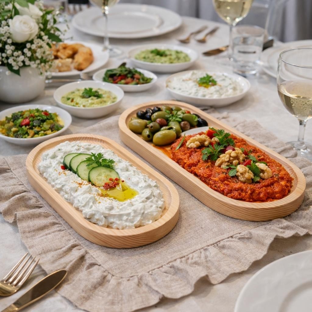 Berina Home Ahşap Sunum Tabağı Seti - Sunumluk ve Servis Tepsisi - Bambu Tarzı Kahvaltı Sunumluğu - Peynir Sunumluğu - Kahve Sunumluğu - 1 adet Diğer Fiyatı