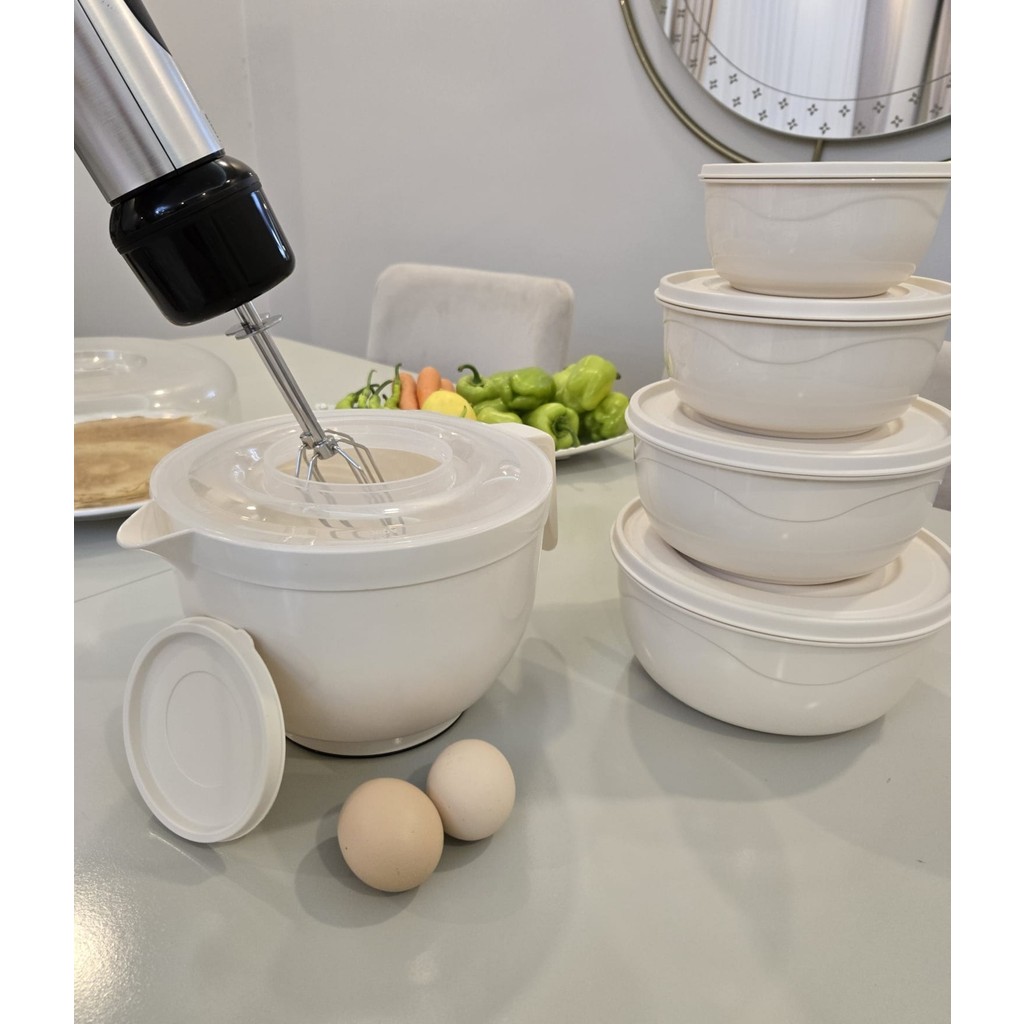 Berina Home Mikser Kase & Karıştırma Kabı Set + 4'lü Kase Set - 3 Litre Çırpma Kabı - BPA içermez - Bpa Free - PP5 - Krem Mikserler Fiyatı