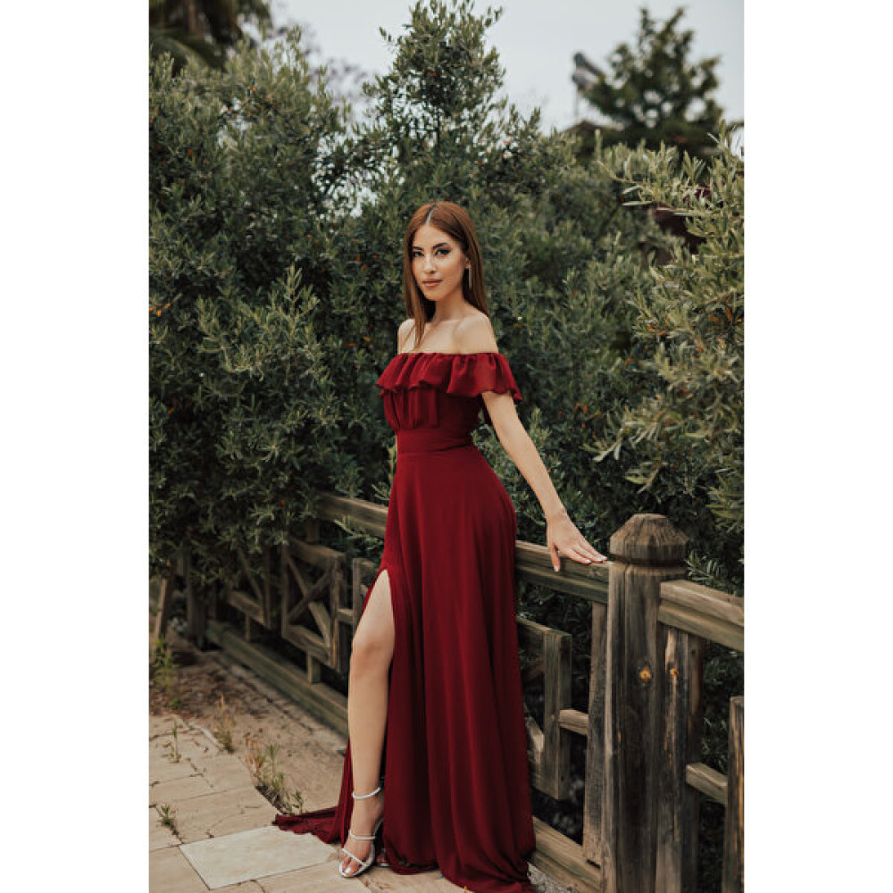 Berissima Bride Vesta Şifon Volan Yaka Elbise Elbise Fiyatı
