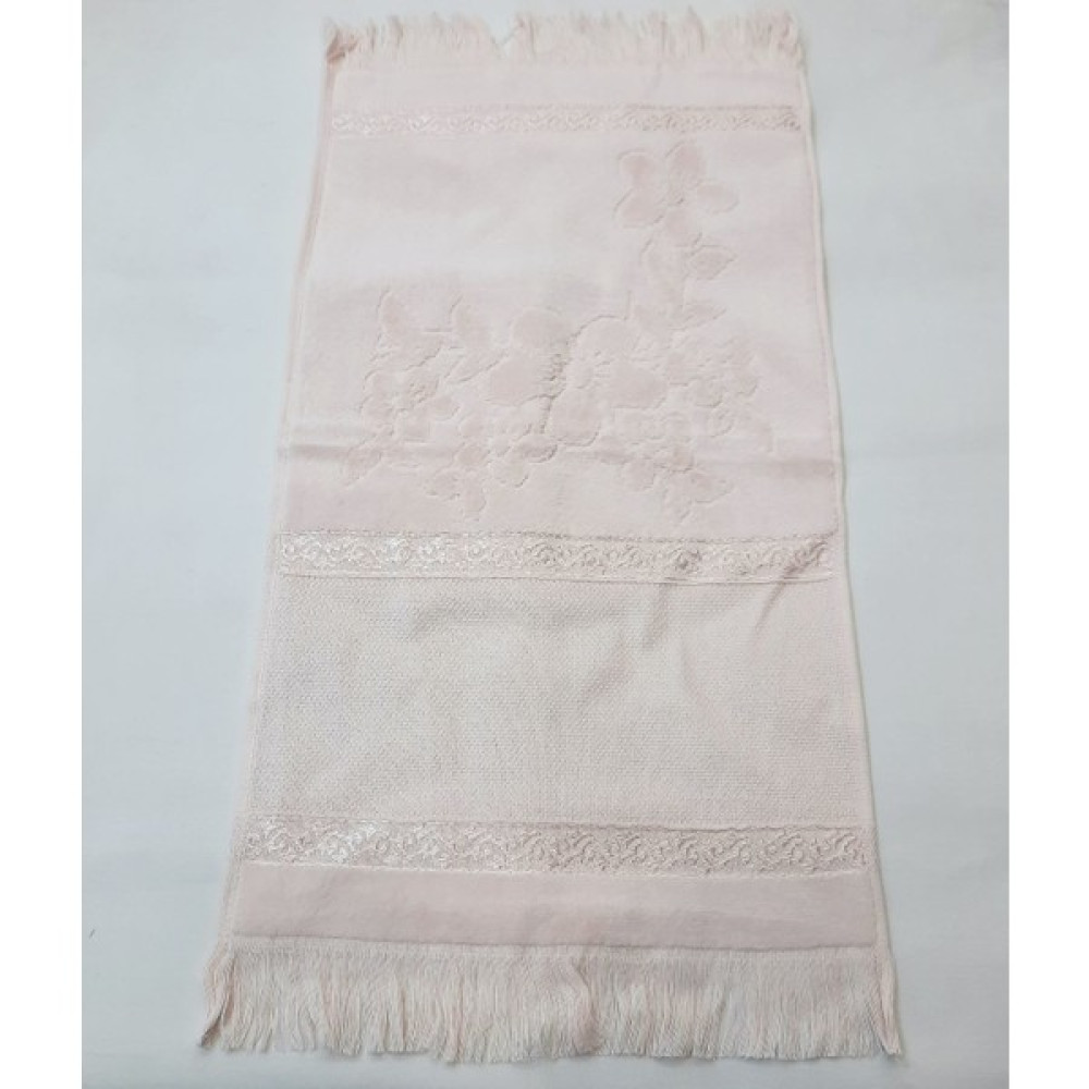 Berkaysundan Ara Etamin Kadife Saçaklı Mutfak Havlusu 30X50 cm - Açık Pudra - 30 x 50 cm El / Yüz Havlusu Fiyatı