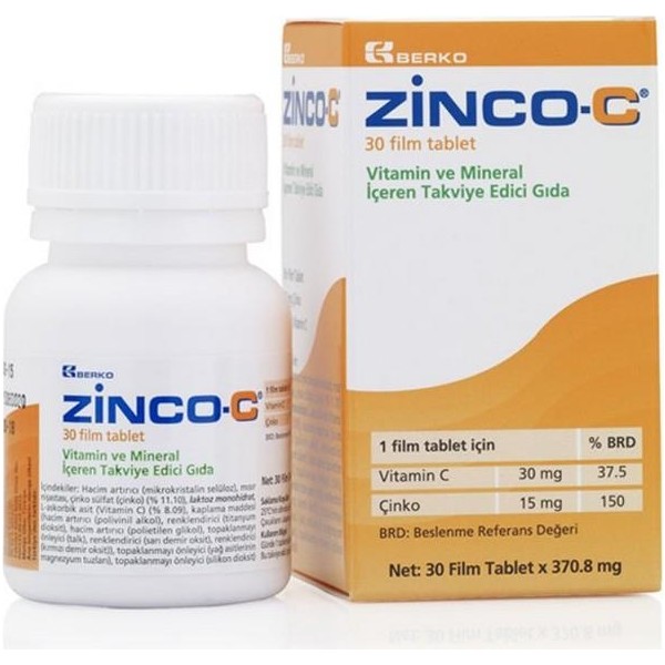Berko Zinco-C 15 Mg 30 Tablet Diğer Fiyatı
