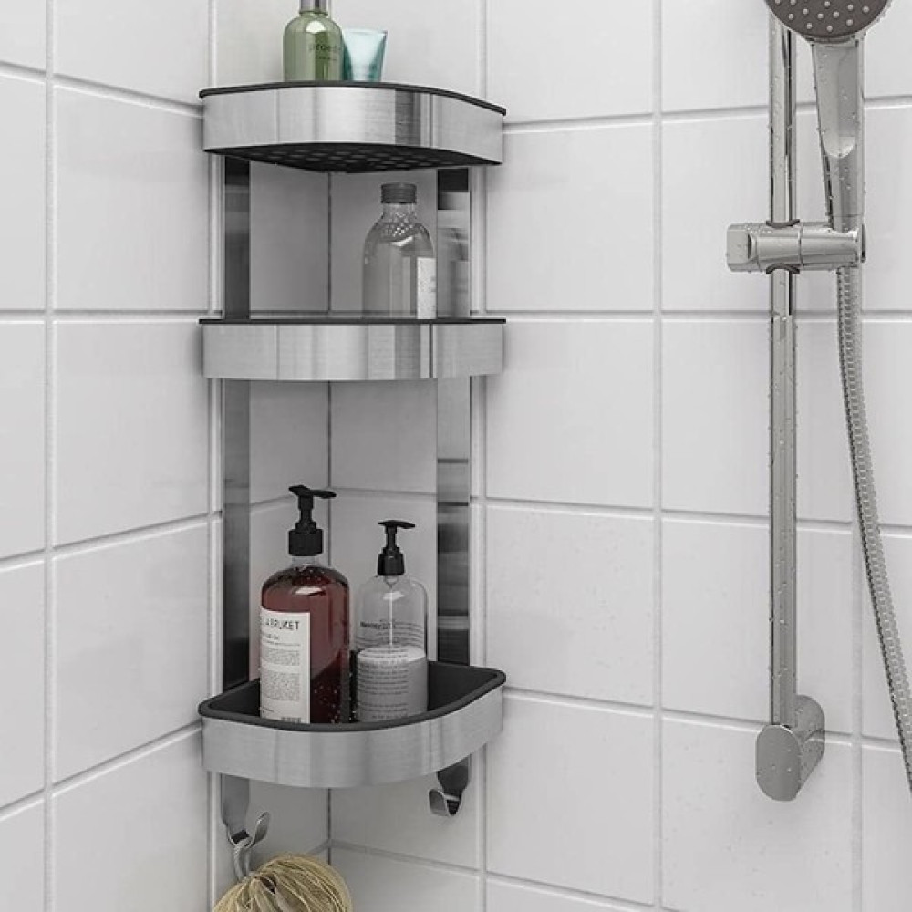 Berlin Shop Brogrund Köşe Duvar Rafı Ünitesi, 19 x 58 Cm, [paslanmaz Çelik] - 19 x 58 cm Banyo Rafı Fiyatı