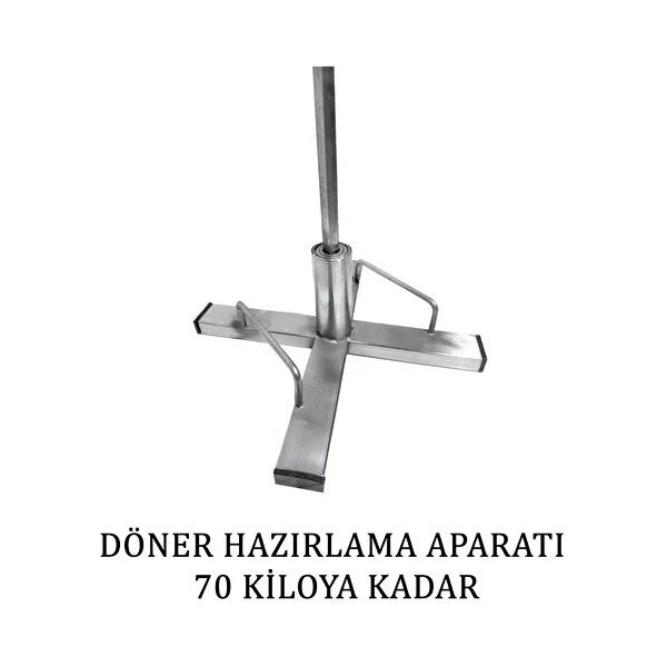 Bermega Döner Takma Ayağı Küçük, Aparatı, Sehpası, Seti, Paslanmaz 12x12 kare şiş 16 mm yuvarlak şiş uyumlu Çelik - 70KG Diğer Fiyatı
