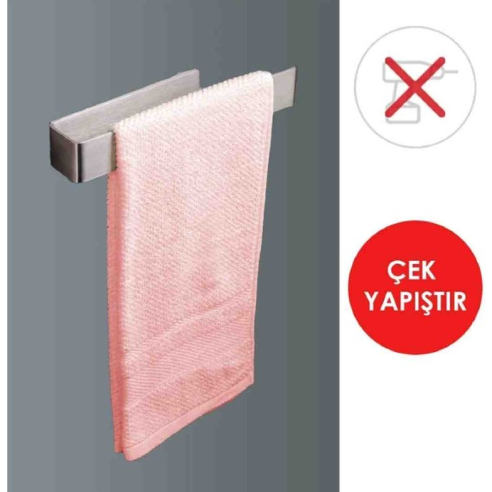 Bermega Inox Paslanmaz Çelik Havluluk, Ömürlük Paslanmayan Havlu Askısı, Çift Taraflı Bantlı, Yapışkanlı Havluluk Fiyatı