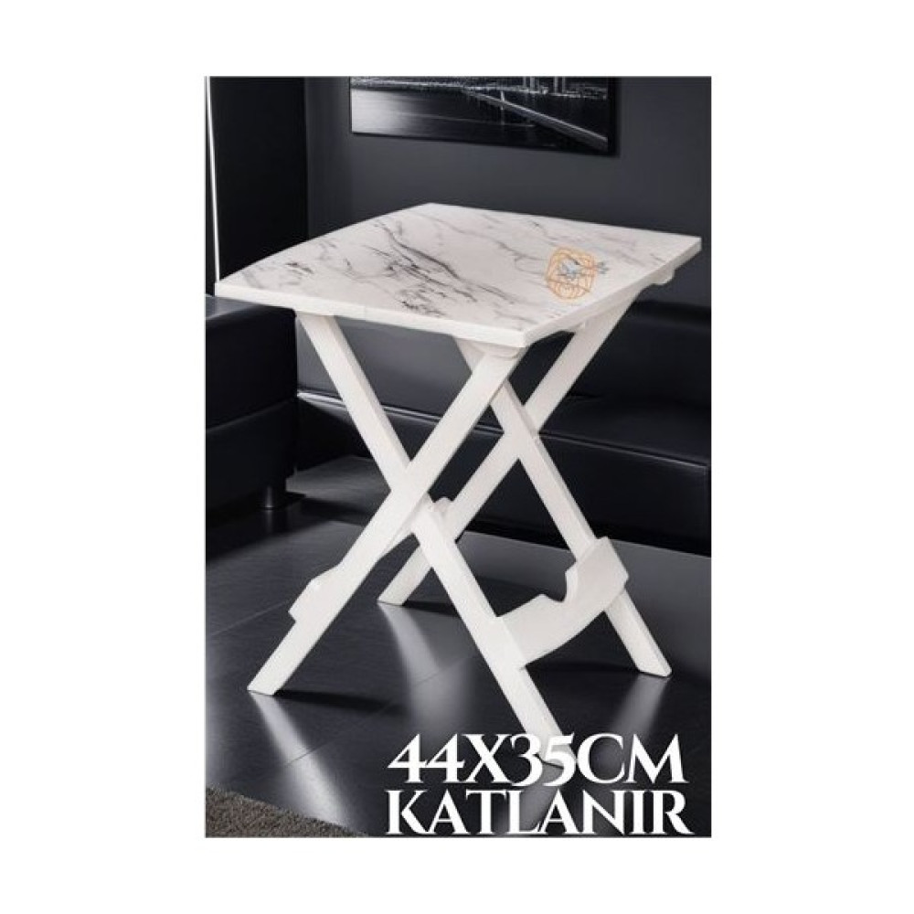 Bernami BYR002 Katlanır Sehpa Beyaz Mermer Desen 719578 [efsngrck] Zigon Sehpa Fiyatı