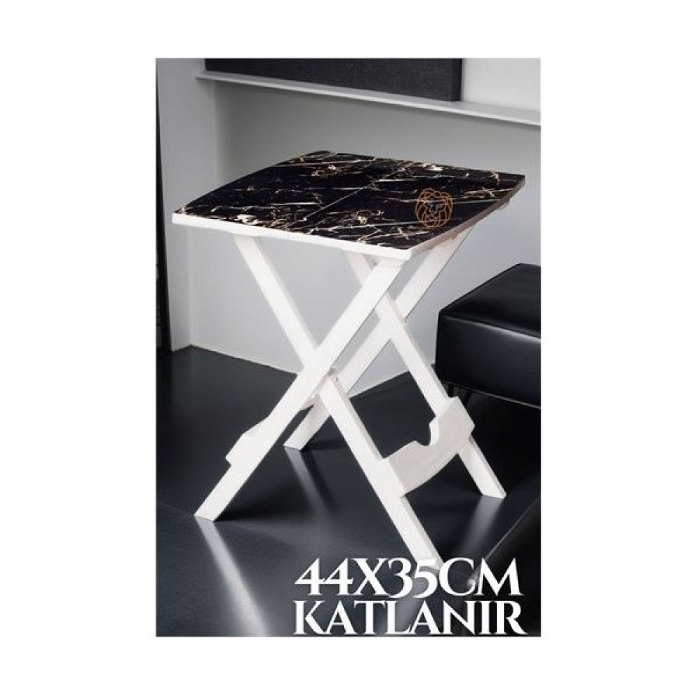 Bernami BYR002 Katlanır Sehpa Siyah Mermer Desen 719579 [efsngrck] Zigon Sehpa Fiyatı
