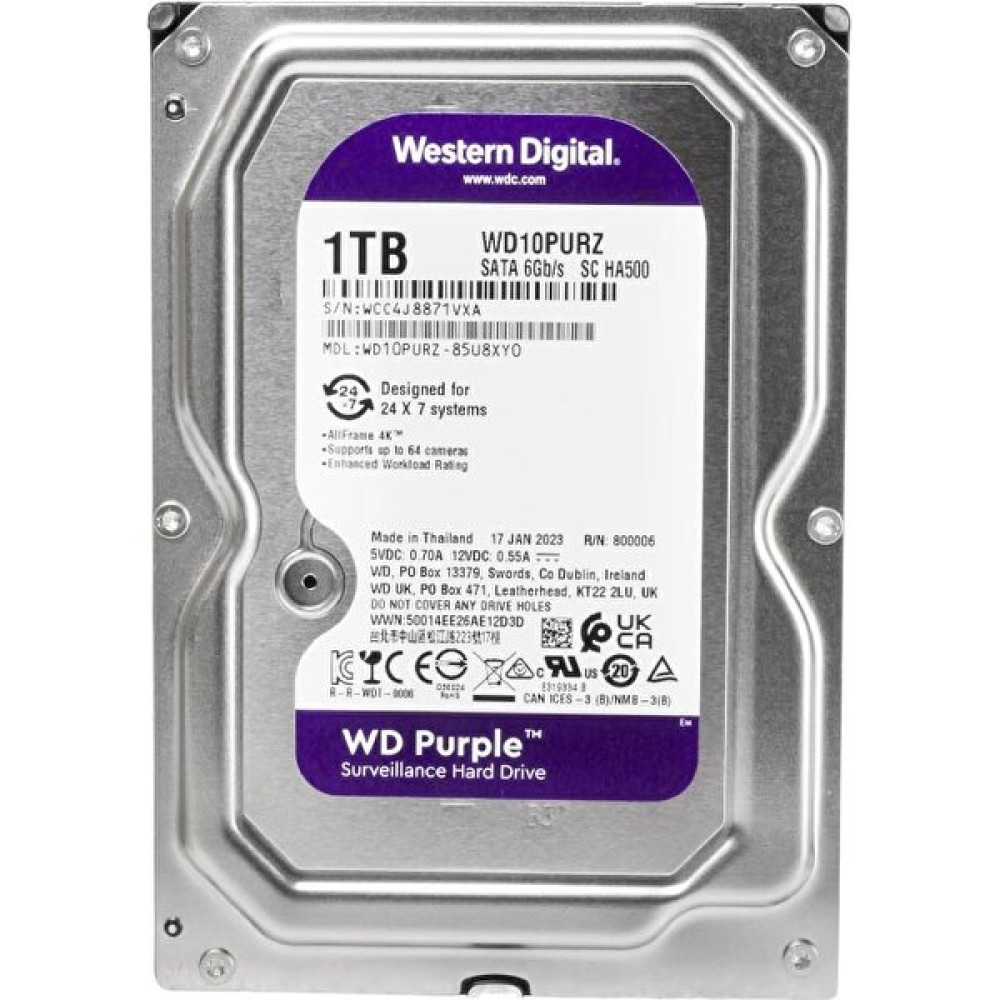 Bernami BYR002 Western Digital Purple WD10PURZ 1 Tb Sata 6gb/s 7/24 Güvenlik Harddisk [efsngrck] Sabit Diskler Fiyatı