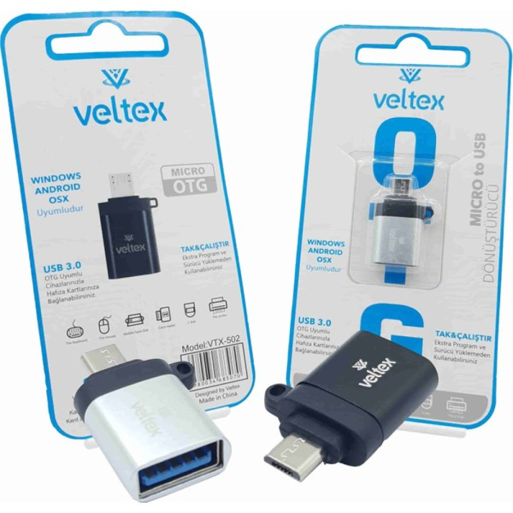 Bernami (Micro) To USB Metal Dönüştürücü Otg Veltex VTX-502 Brnm [gymbrnm] Bilgisayar Çevirici ve Adaptörü Fiyatı