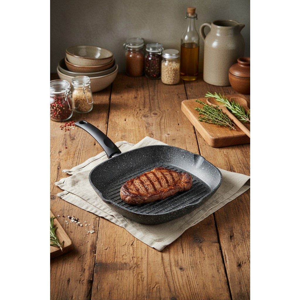 Bernardo Carolin 2 Parça Grill Tava Seti Gri ( 26 Cm -28 Cm) Tencere / Tava Setleri Fiyatı