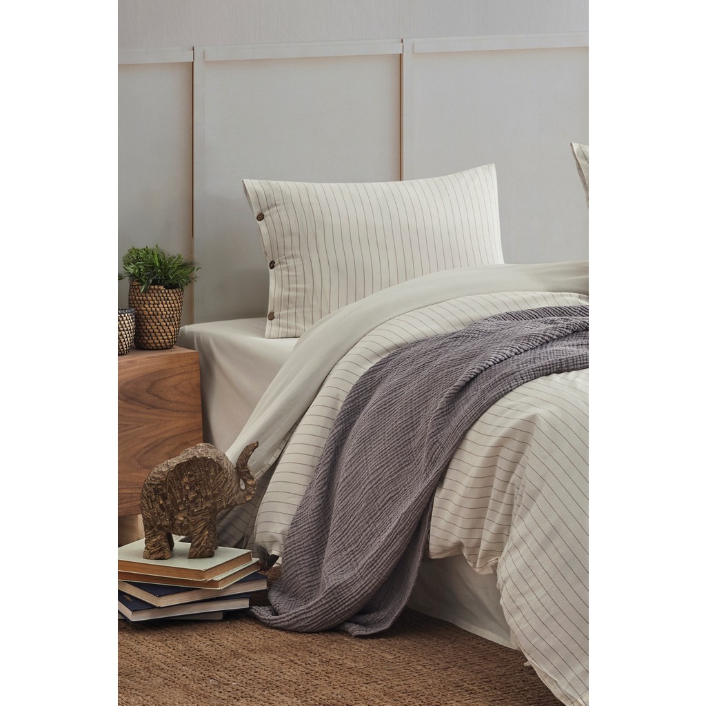 Berolige Easy Refine Kahve Çift Kişilik Yıkamalı Iplik Boya Nevresim Takımı - Kahverengi - 200 x 220 cm Nevresim Takımı Fiyatı