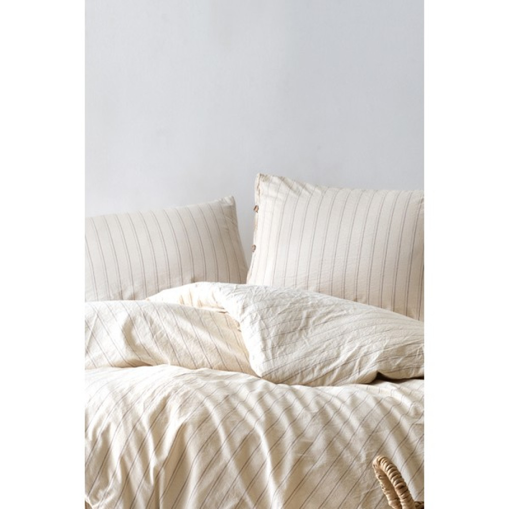Berolige Sunday Pamuklu Yıkamalı Iplik Boya 2 Adet Yastık Kılıfı - 50X70 cm - Kahverengi Yastık Kılıfı Fiyatı