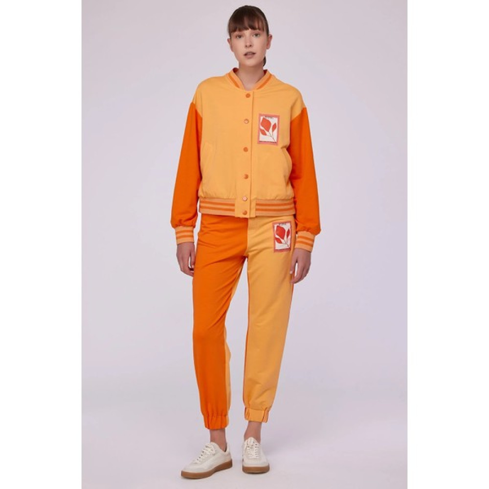 Berr-In Kadın Ribanalı Çift Renk Örme Mont Orange/Mango Bayan Mont Fiyatı