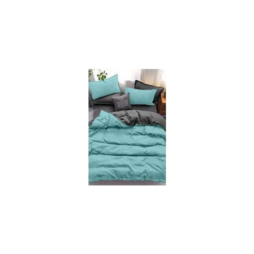 Berre Home Turkuaz Siyah Nevresim Takımı - Turkuaz - Gri - 200 x 220 cm Nevresim Takımı Fiyatı
