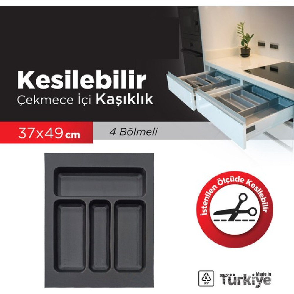 Bersachef 4 Bölmeli Çekmece Içi Düzenleyici Kaşıklık Kesilebilir Kaşıklık 37X49 Organizer Pratik Mutfak Gereçleri Fiyatı