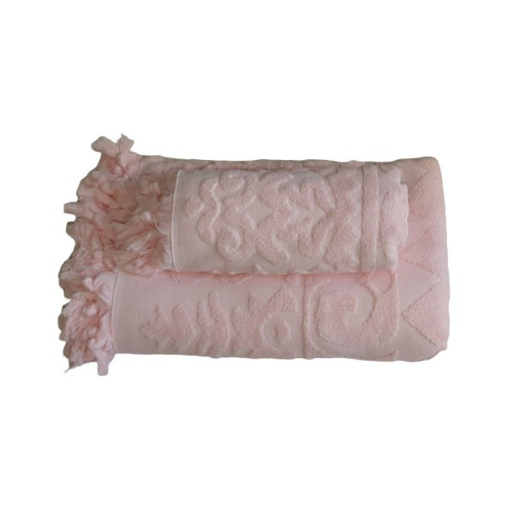 Bersay İkili Banyo Havlu Seti Açık Pembe - 100 x 150 cm Banyo Havlusu Fiyatı