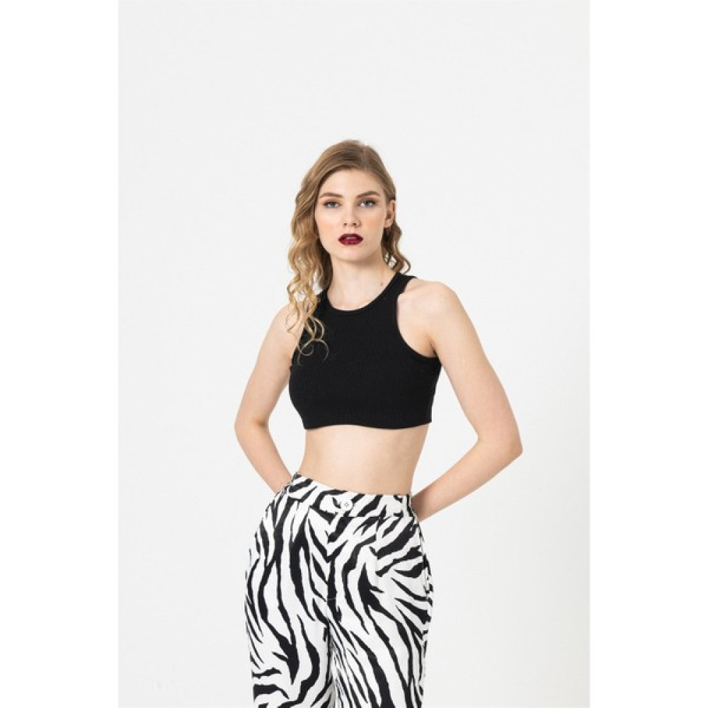 Berse Butik Siyah Kaşkorse Askılı Crop Bayan T-shirt Fiyatı