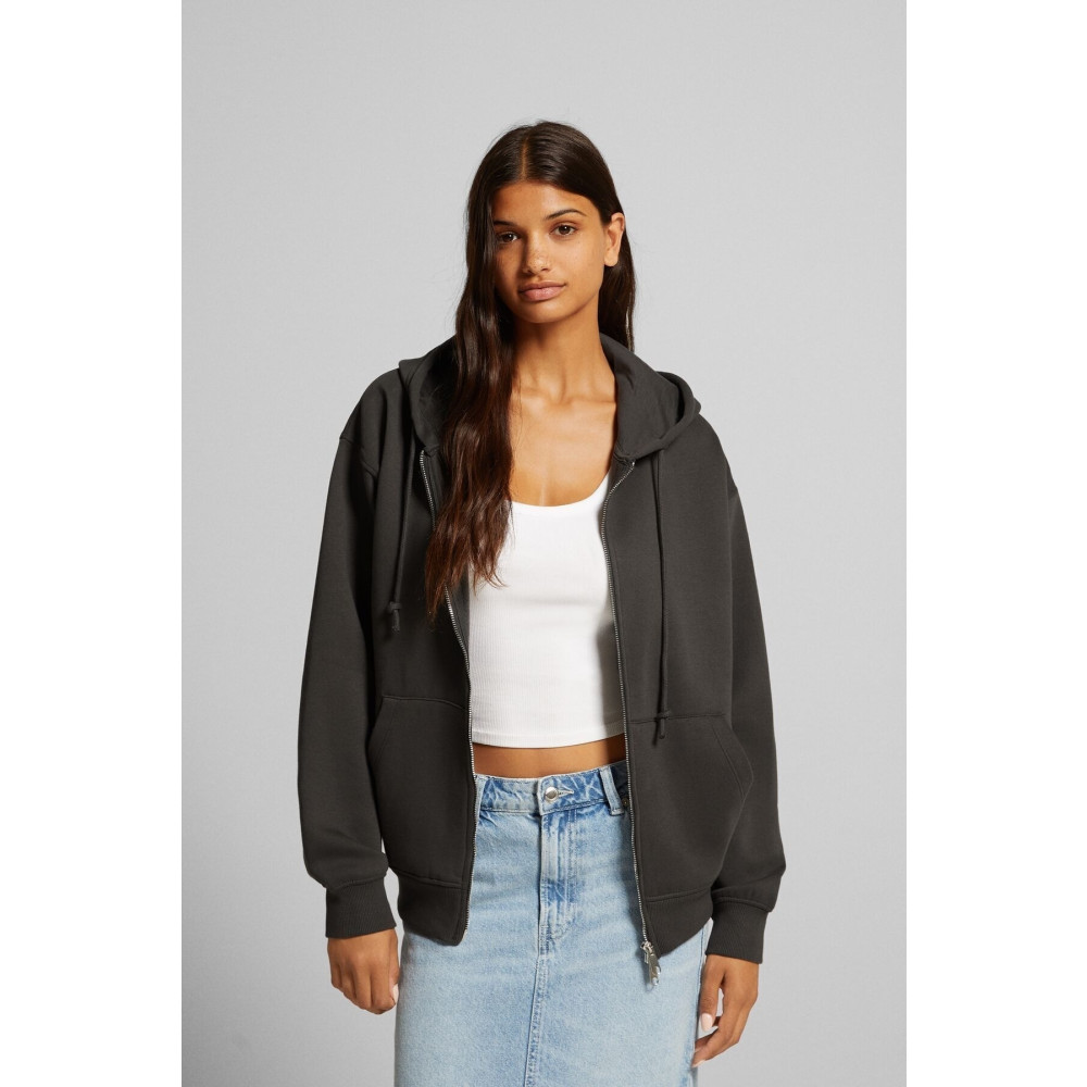 Bershka Fermuarlı oversize kapüşonlu sweatshirt S Beden Bayan Sweatshirt Fiyatı