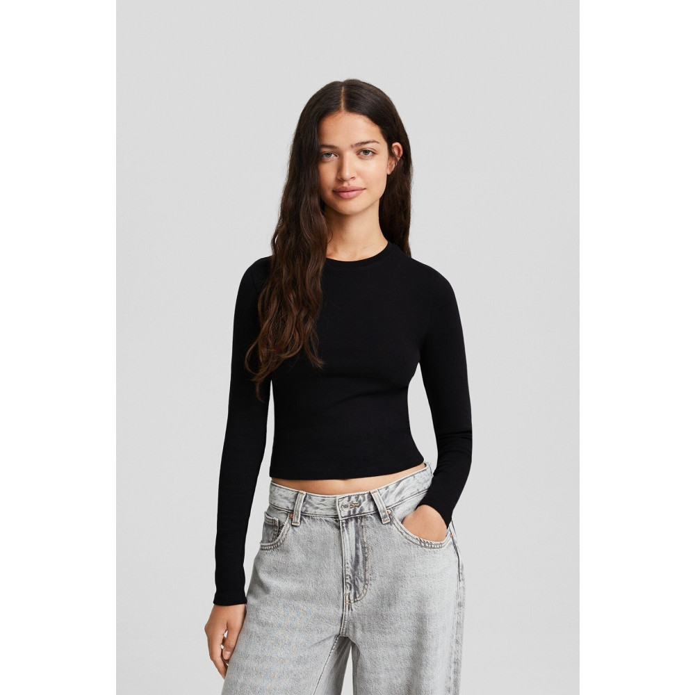 Bershka Uzun kollu bisiklet yaka t-shirt L Beden Bayan T-shirt Fiyatı