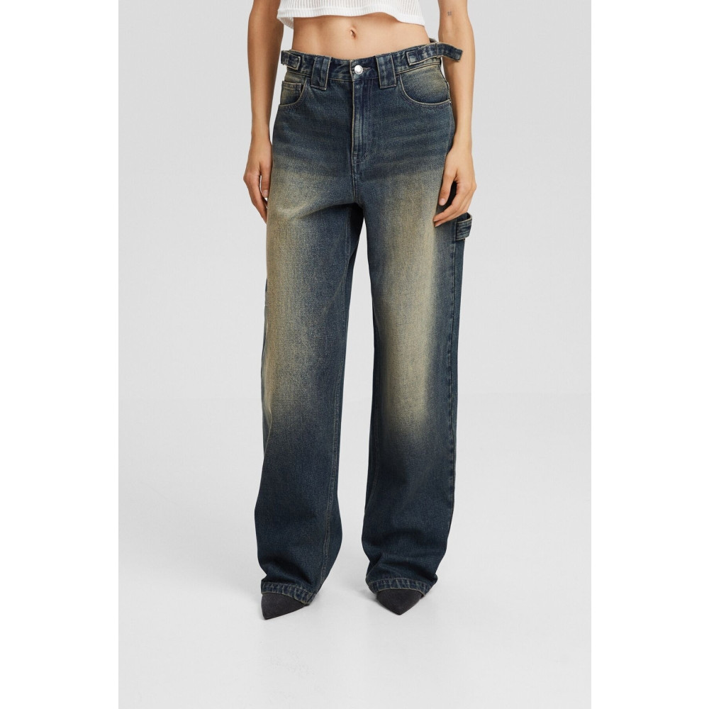 Bershka Wide leg balloon fit carpenter jean 32 Beden Bayan Jeans / Kot Pantolon Fiyatı