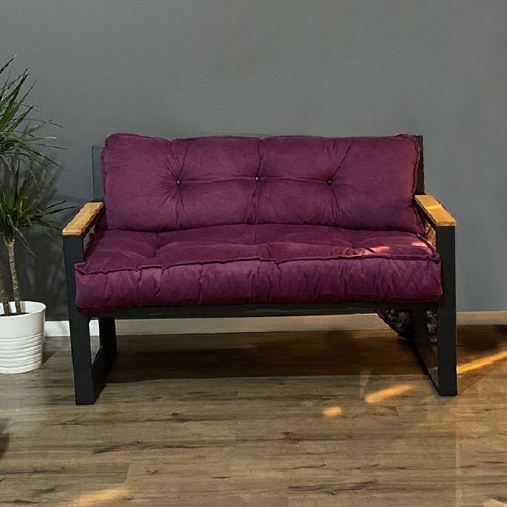 Berta Concept Visage Ikili Bahçe Balkon Koltuk Ahşap Detaylı - Mor Bahçe Koltuğu Fiyatı