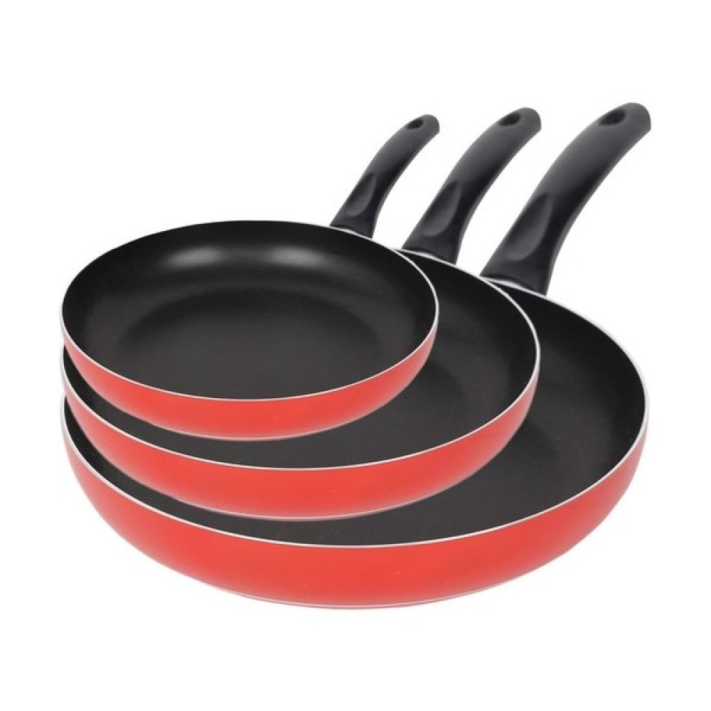 Besa Tava Seti 3'lü 18-22-26 cm Teflon - Kırmızı Tavalar Fiyatı