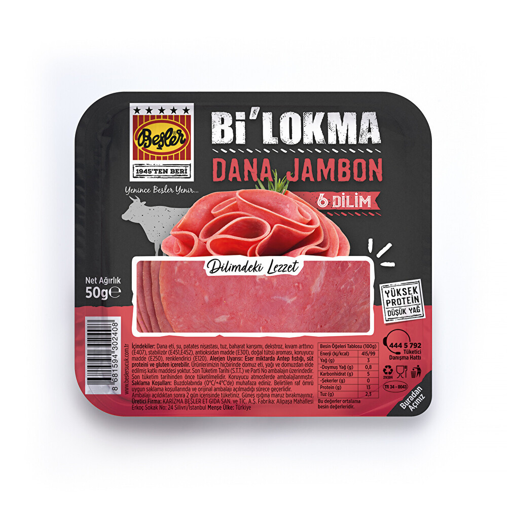 Beşler Bi Lokma Dana Jambon 50 G Şarküteri Fiyatı
