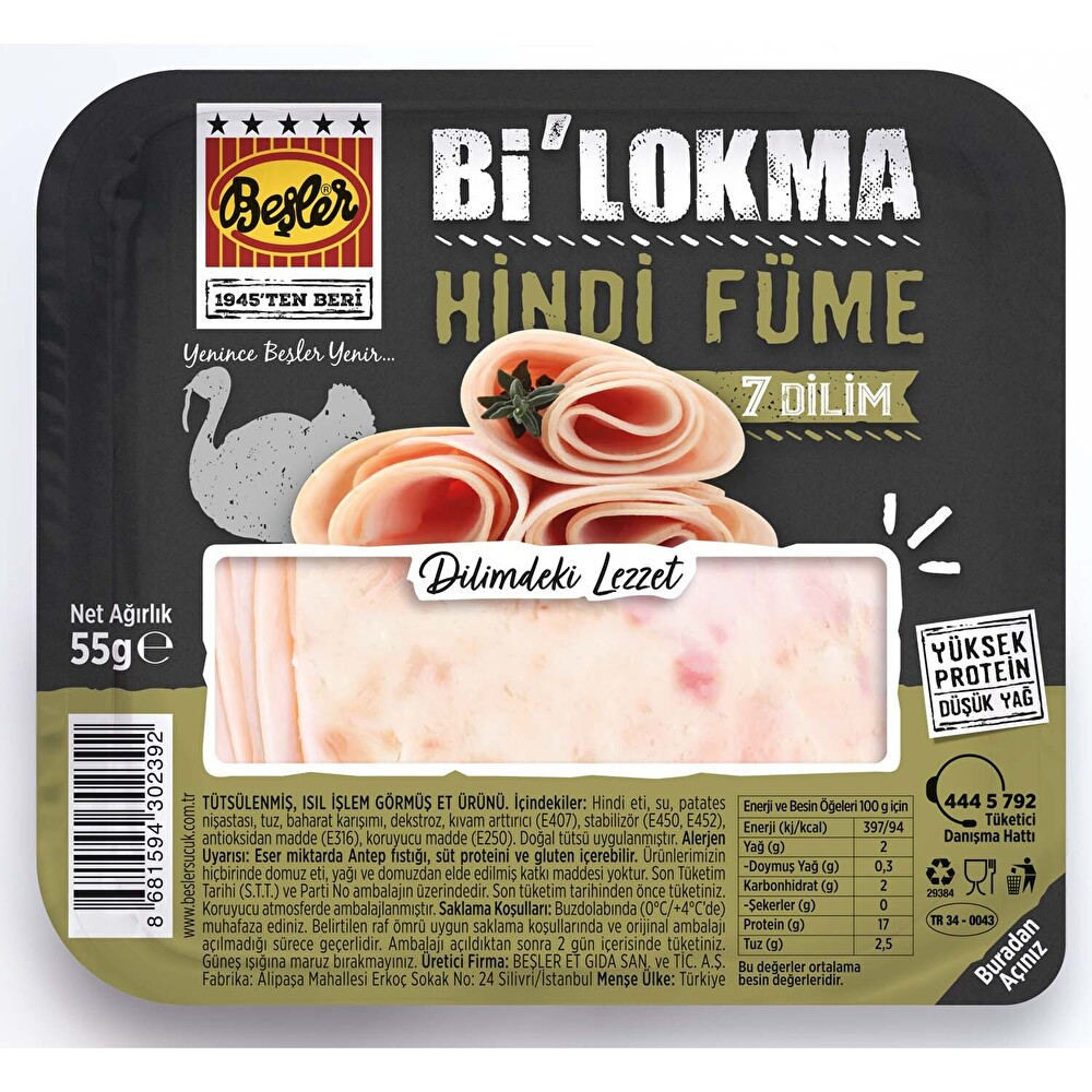 Beşler Bi Lokma Hindi Füme 55 g Şarküteri Fiyatı